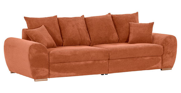 BIGSOFA Cord Rostfarben  - Eichefarben/Rostfarben, KONVENTIONELL, Holz/Textil (270/72/109cm) - Carryhome