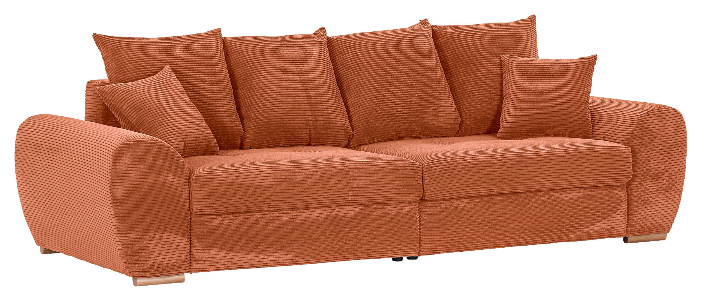 BIGSOFA Cord Rostfarben  - Eichefarben/Rostfarben, KONVENTIONELL, Holz/Textil (270/72/109cm) - Carryhome