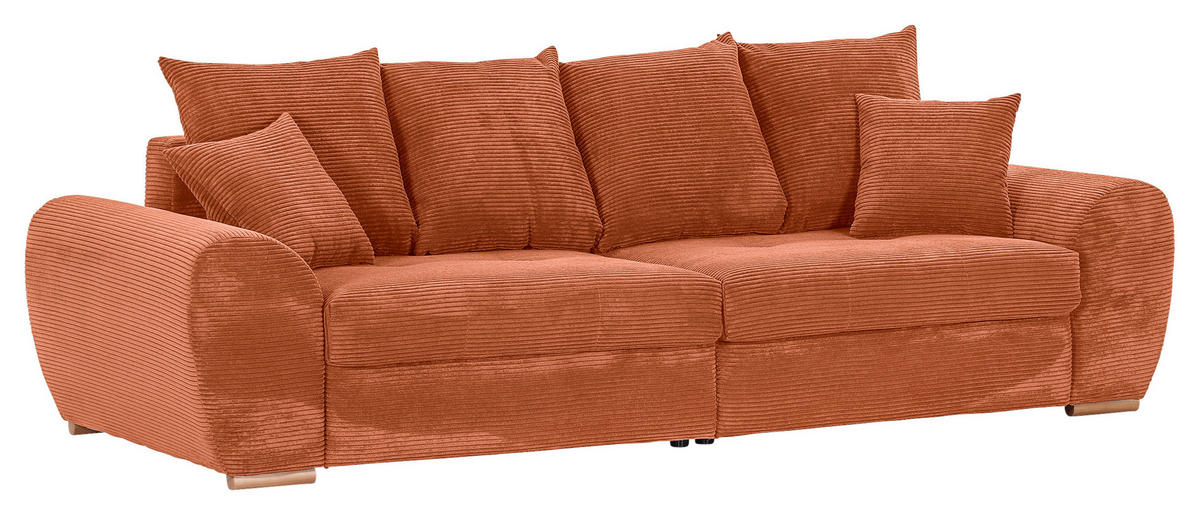 BIG SOFFA i manchester rostfärgad  - ekfärgad/rostfärgad, Klassisk, trä/textil (270/72/109cm) - MID.YOU