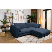 ECKSOFA Dunkelblau Struktur  - Schwarz/Dunkelblau, Design, Kunststoff/Textil (240/201cm) - MID.YOU