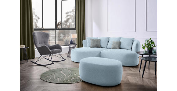 ECKSOFA  in Flachgewebe Blau  166/235 cm  - Blau/Schwarz, MODERN, Kunststoff/Textil (166/235cm) - Hom`in