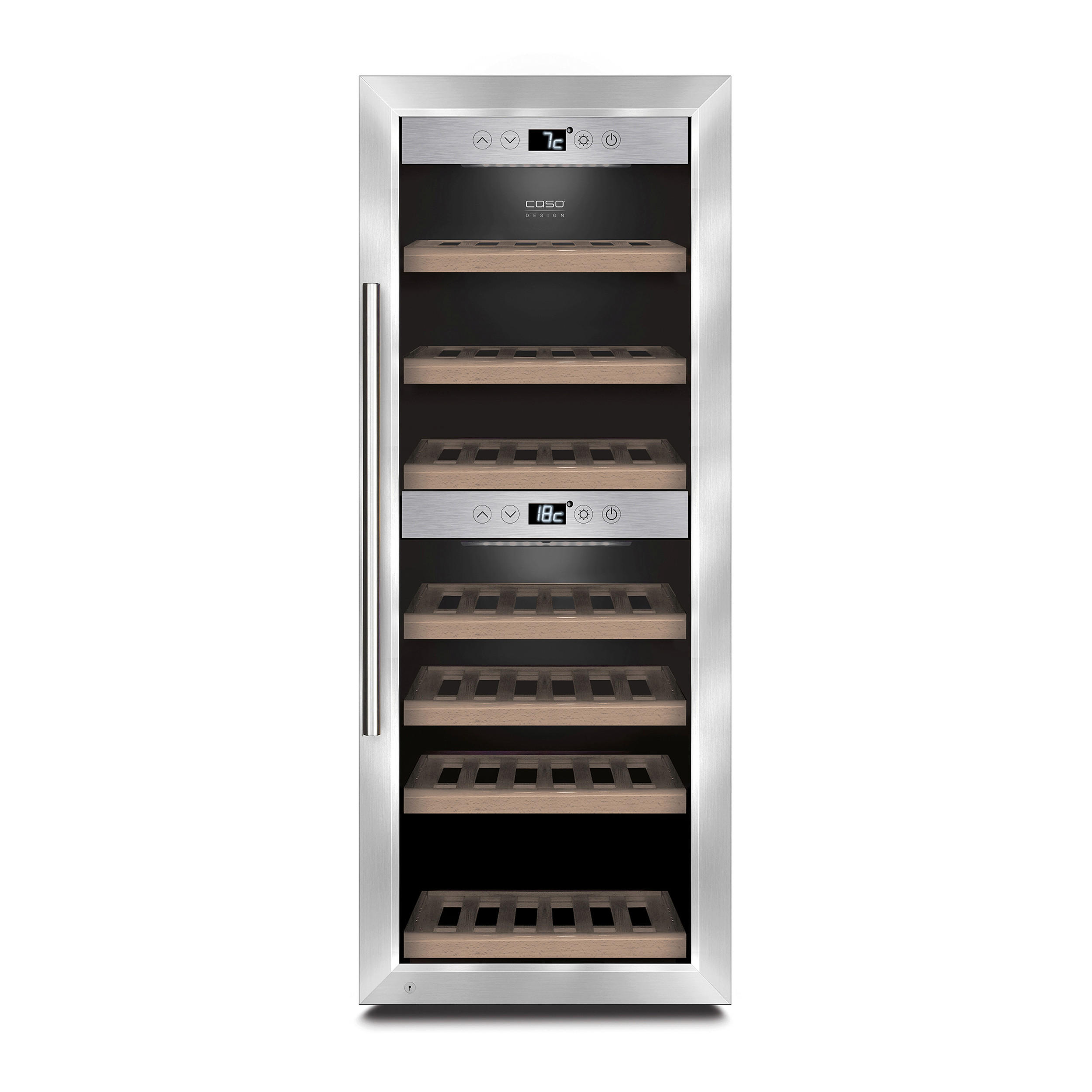 Caso Design Weinkühlschrank Edelstahl 63x103.5x39.5 cm