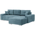 ECKSOFA  in Webstoff Türkis  280/194 cm  - Türkis/Silberfarben, Design, Kunststoff/Textil (280/194cm) - Carryhome