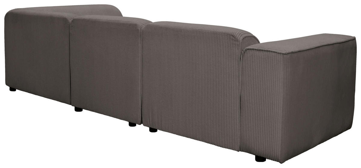 ECKSOFA ANTHONY Braun Cord  - Schwarz/Braun, Design, Kunststoff/Textil (275/163cm) - MID.YOU