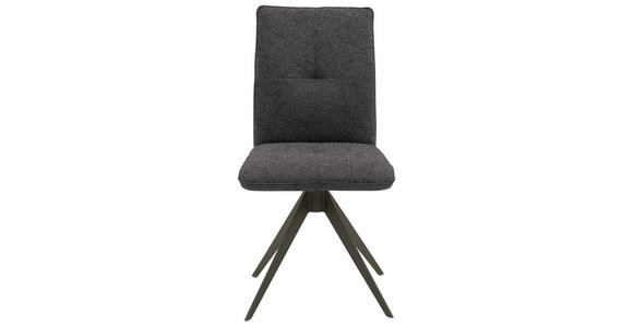 STUHL , Lederauswahl, Stoffauswahl, Typenauswahl, Gestellauswahl , Flachgewebe  - Anthrazit/Schwarz, Design, Textil/Metall (46/91/62cm) - Dieter Knoll