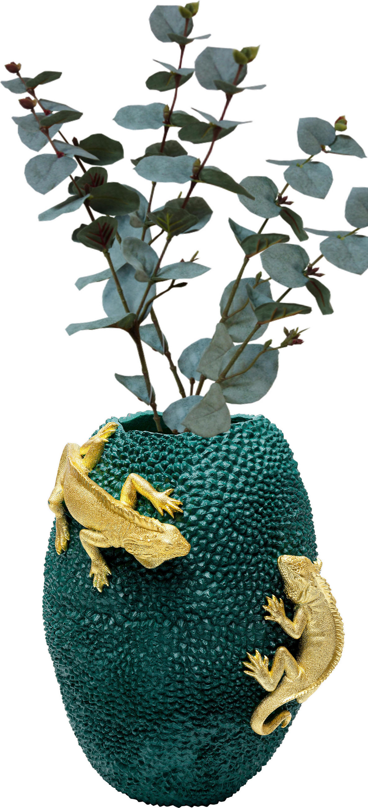 VASE 39 cm  - Dunkelgrün/Goldfarben, Design, Kunststoff (28/39/31cm) - Kare-Design