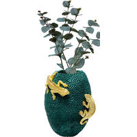 VASE 39 cm  - Dunkelgrün/Goldfarben, Design, Kunststoff (28/39/31cm) - Kare-Design