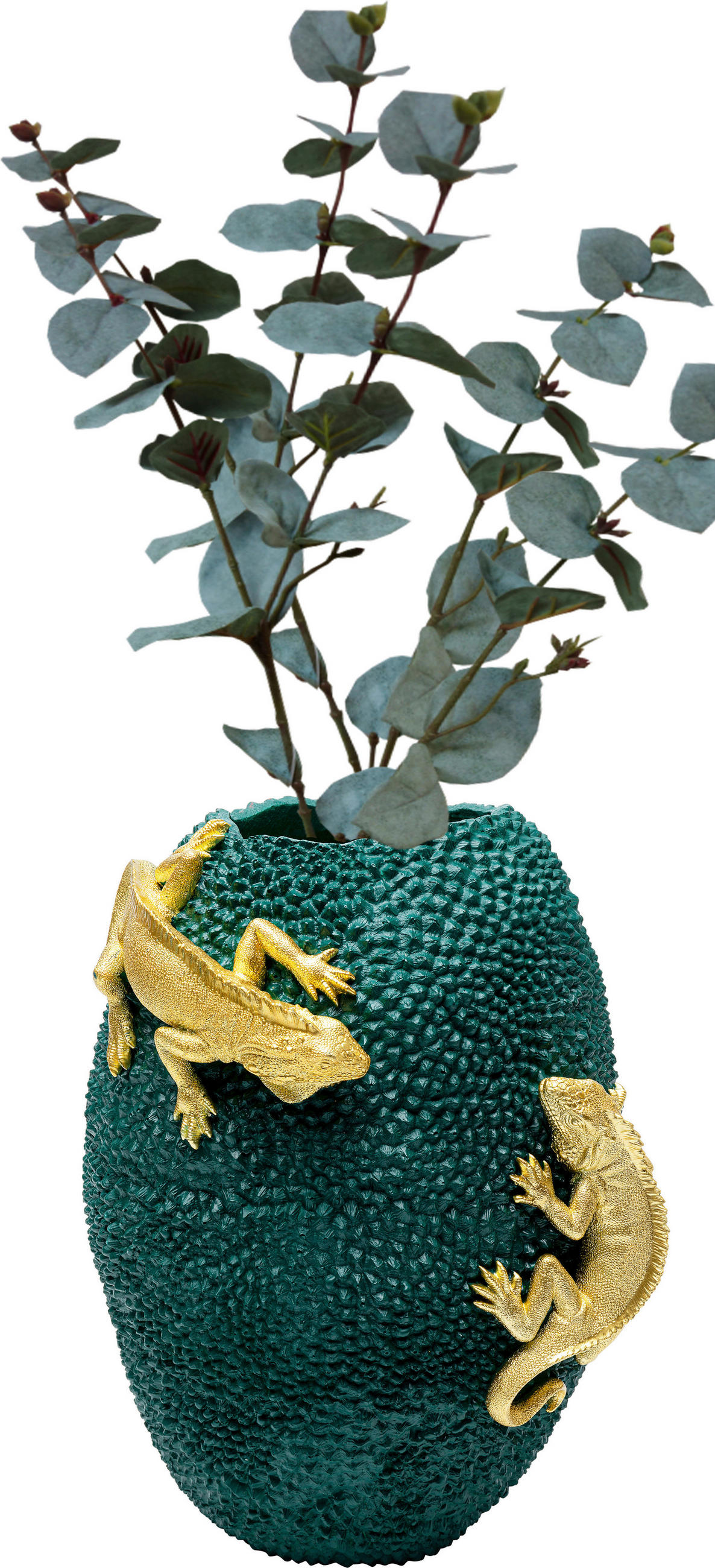 VASE 39 cm  - Dunkelgrün/Goldfarben, Design, Kunststoff (28/39/31cm) - Kare-Design