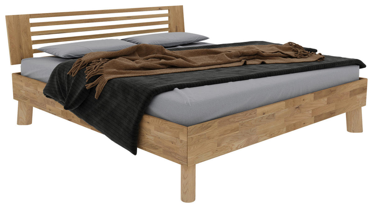 BETT 160/200 cm  in Naturfarben, Wildeiche  - Wildeiche/Naturfarben, MODERN, Holz (160/200cm) - MID.YOU