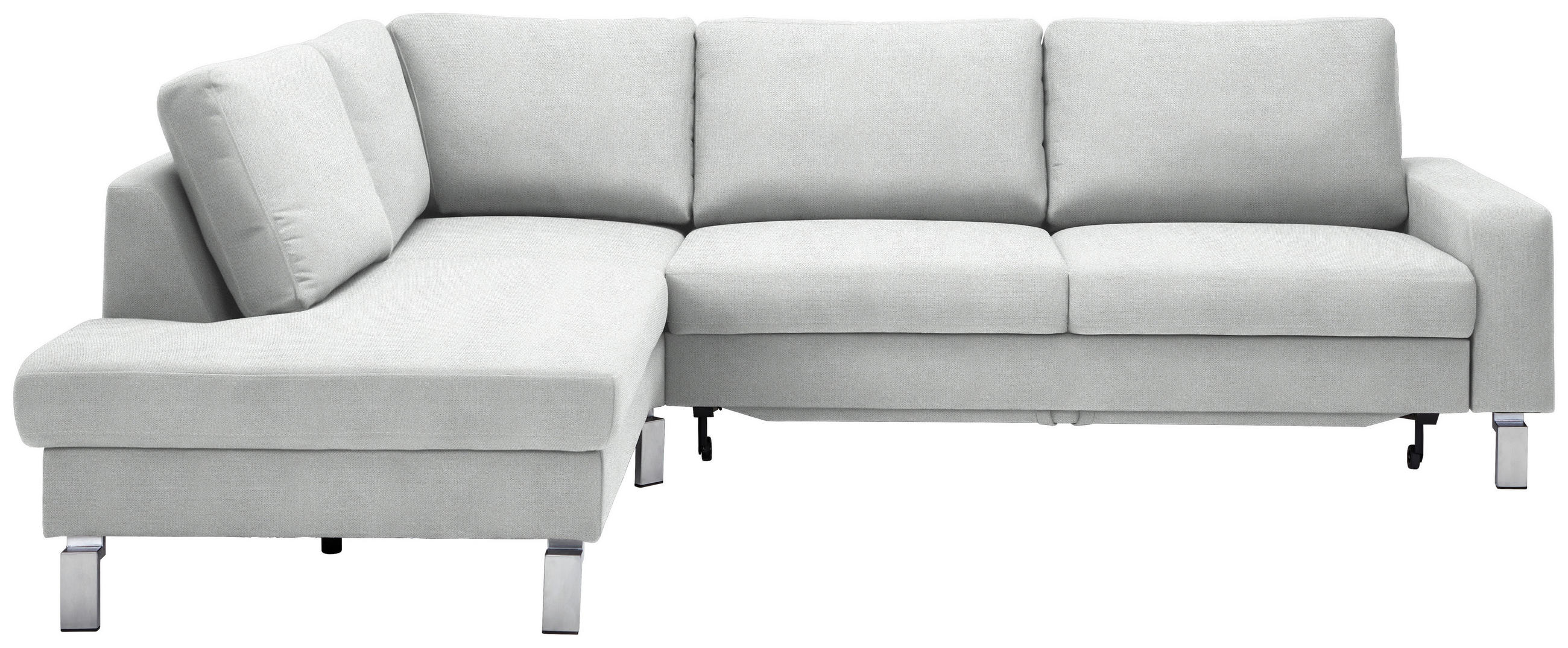 ECKSOFA in Flachgewebe Silberfarben  - Chromfarben/Silberfarben, Design, Textil/Metall (200/276cm) - Hom`in