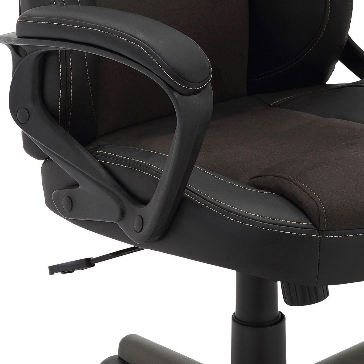 GAMINGSTUHL Schwarz, Dunkelgrau Kunststoff, Textil   - Dunkelgrau/Hellgrau, Design, Kunststoff/Textil (62/109-119/68cm) - MID.YOU