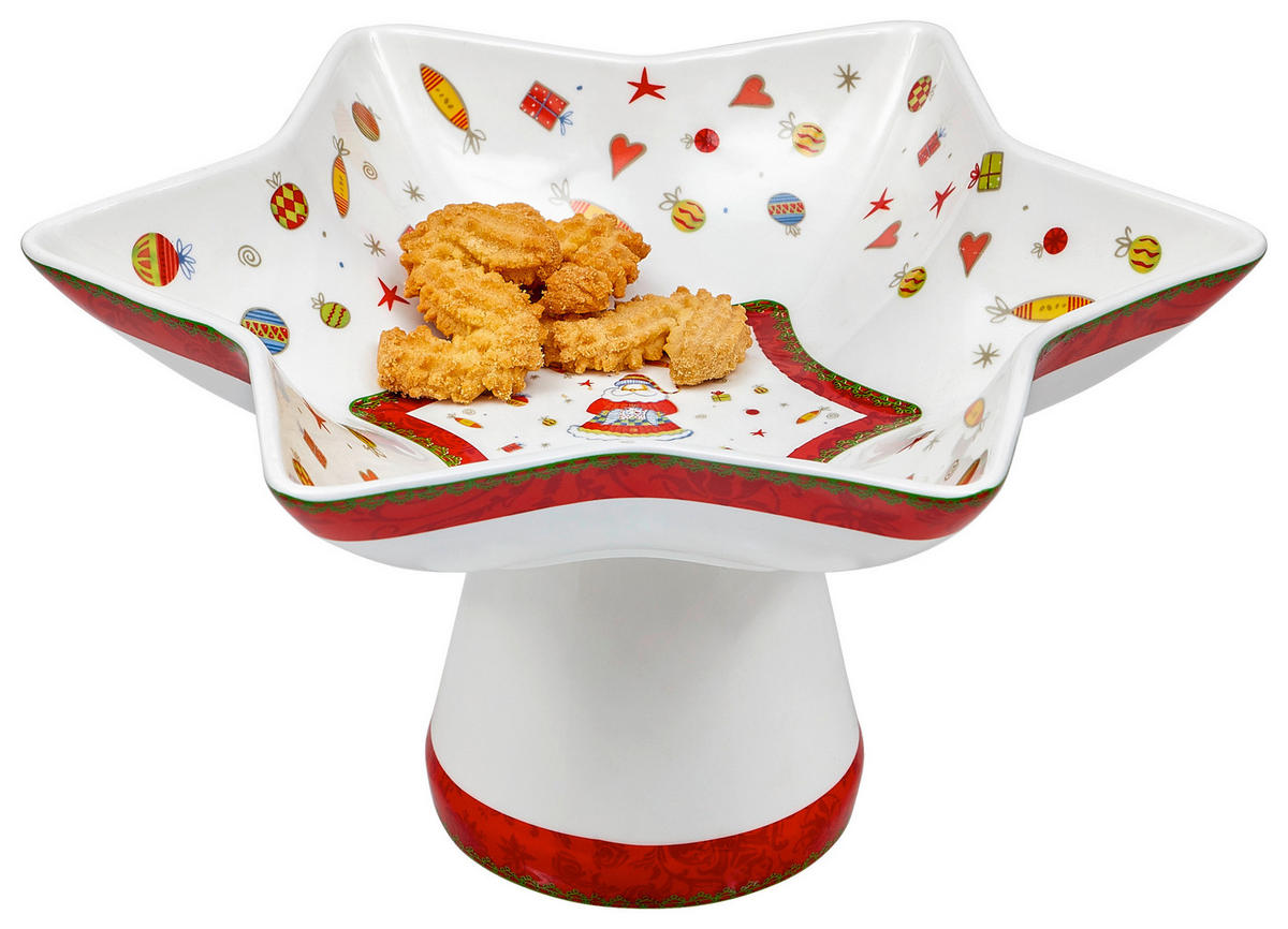 KÍNÁLÓTÁL 28,5 cm   - többszínű, Basics, kerámia (28,5cm) - X-Mas