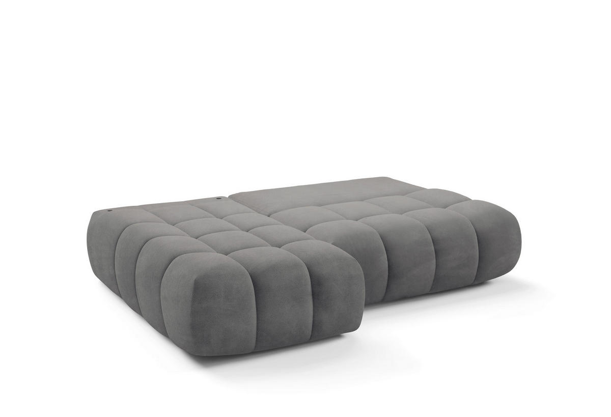 ECKSOFA TARANTO Dunkelgrau Webstoff  - Dunkelgrau/Schwarz, Design, Kunststoff/Textil (172/225cm) - Livetastic