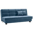 SCHLAFSOFA Mikrovelours Blau  - Blau/Schwarz, KONVENTIONELL, Textil/Metall (185/85/100cm) - Carryhome