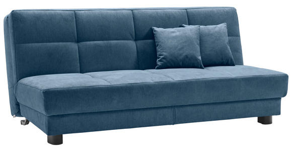 SCHLAFSOFA Mikrovelours Blau  - Blau/Schwarz, KONVENTIONELL, Textil/Metall (185/85/100cm) - Carryhome