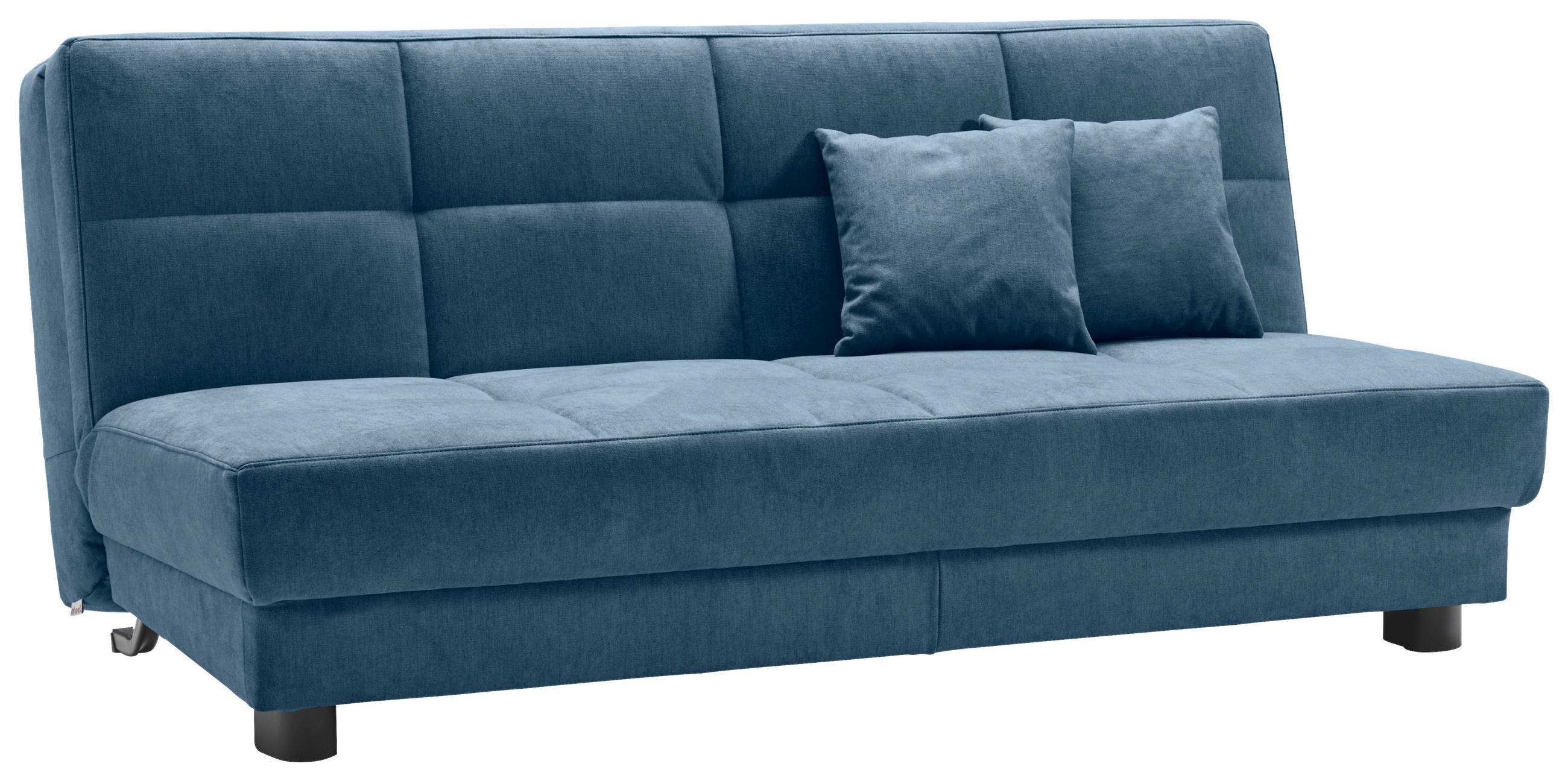 SCHLAFSOFA Mikrovelours Blau  - Blau/Schwarz, KONVENTIONELL, Textil/Metall (185/85/100cm) - Carryhome