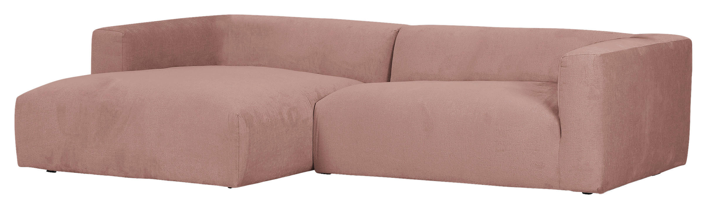 ECKSOFA in Chenille Altrosa  175/280 cm  - Schwarz/Altrosa, Design, Kunststoff/Textil (175/280cm) - Landscape
