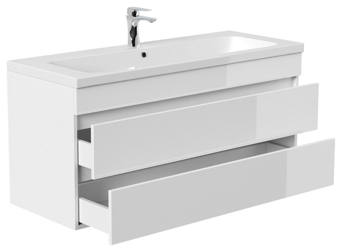 WASCHTISCHKOMBI 120 cm  - Weiß Hochglanz/Weiß, Basics, Holzwerkstoff/Stein (120cm) - MID.YOU