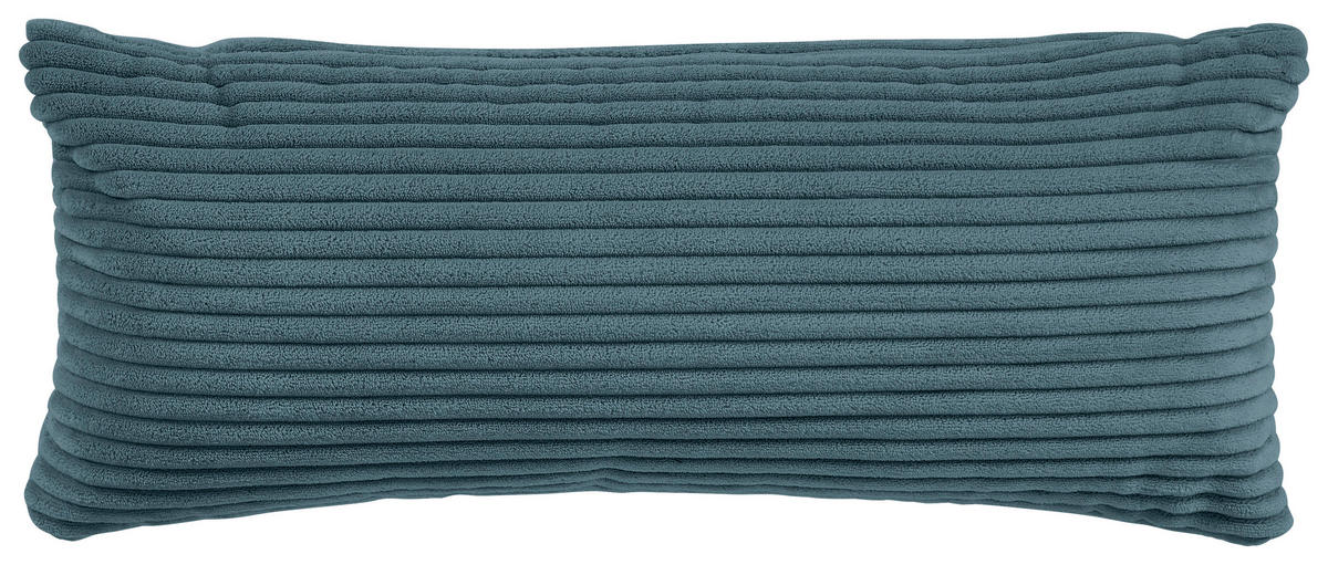 ECKSOFA in Cord Petrol  - Petrol/Schwarz, Design, Kunststoff/Textil (303/196cm) - Livetastic