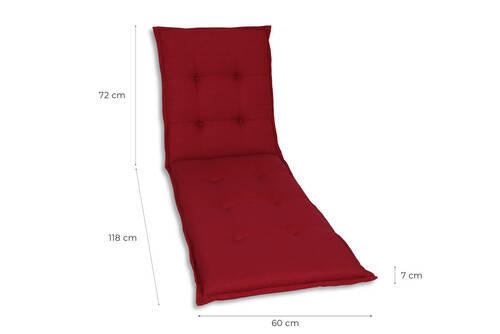 LIEGENAUFLAGE Uni  - Kirschrot, Basics, Textil (60/7/190cm)