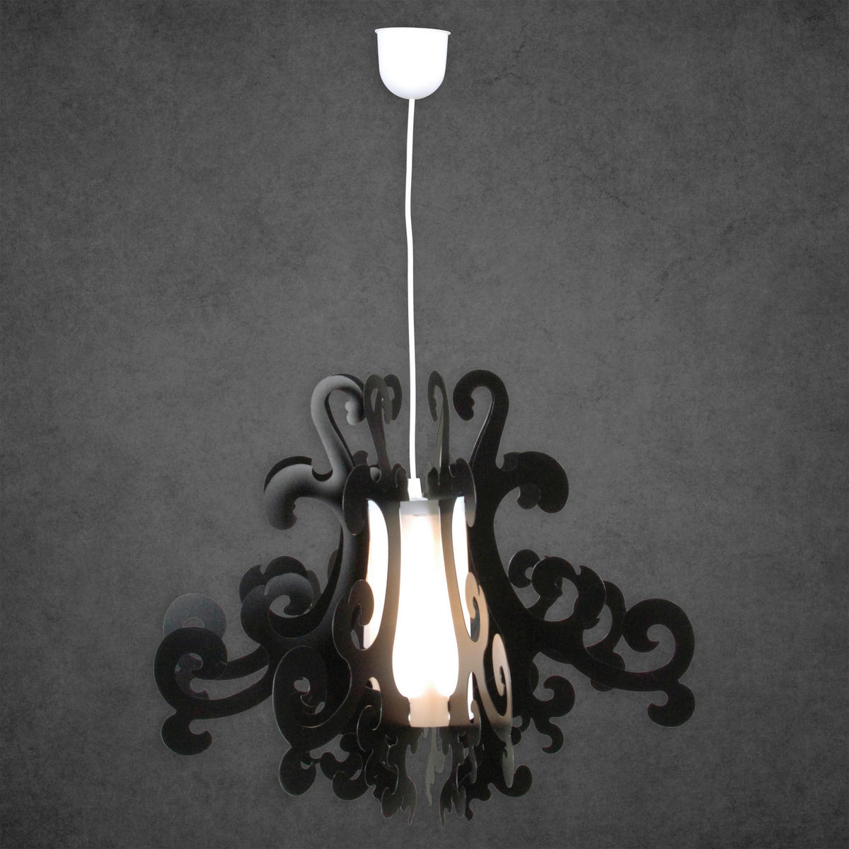 KRONLEUCHTER GRETTA 55/45 cm   - Schwarz, Trend, Kunststoff (55/45cm) - Näve