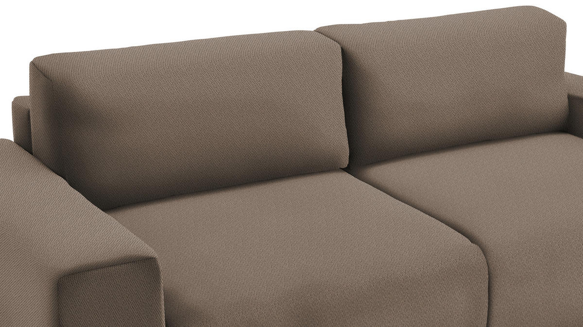 SCHLAFSOFA in Flachgewebe Braun  - Buchefarben/Schwarz, Konventionell, Holz/Kunststoff (255/86/123cm) - Livetastic