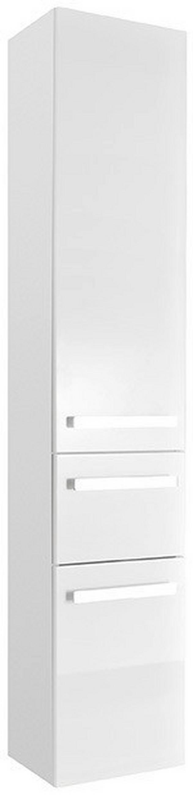 HOCHSCHRANK 30/168/33 cm  - Chromfarben/Weiß, KONVENTIONELL, Glas/Holzwerkstoff (30/168/33cm) - Sadena