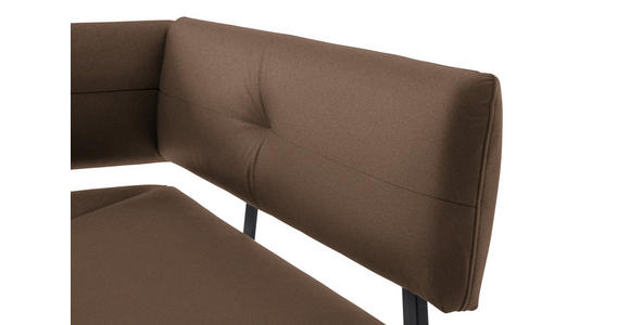 ECKBANK 180/140 cm in Schwarz, Dunkelbraun - Dunkelbraun/Schwarz, MODERN, Textil/Metall (180/140cm) - Cantus