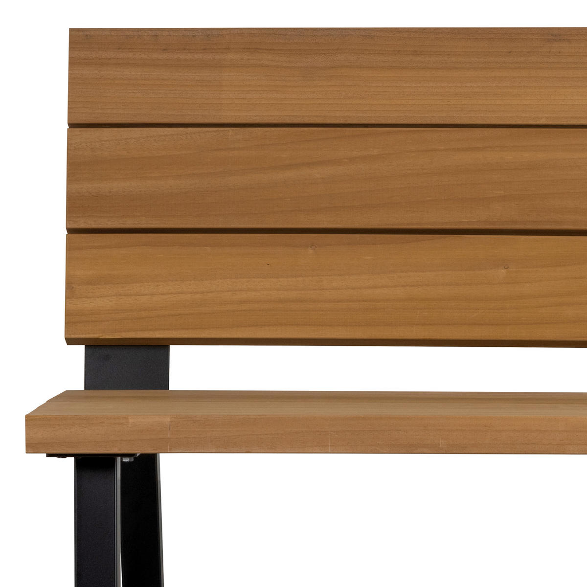 GARTENBANK 138/78/82 cm Abachi   - Schwarz/Naturfarben, MODERN, Holz/Metall (138/78/82cm) - Livetastic