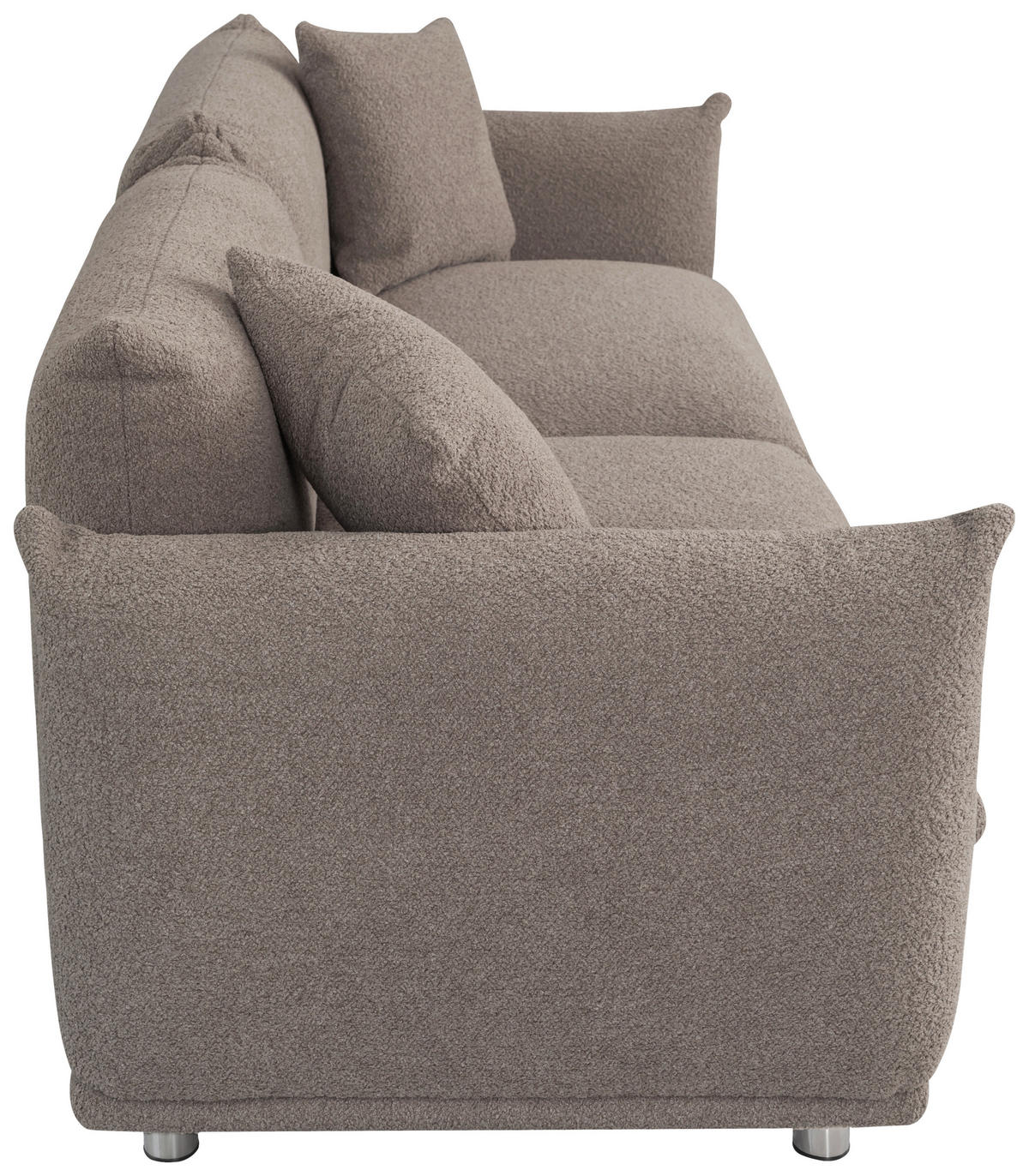 SITZGARNITUR Webstoff Taupe  - Taupe/Silberfarben, Trend, Textil/Metall (218/103/75/87cm) - Livetastic