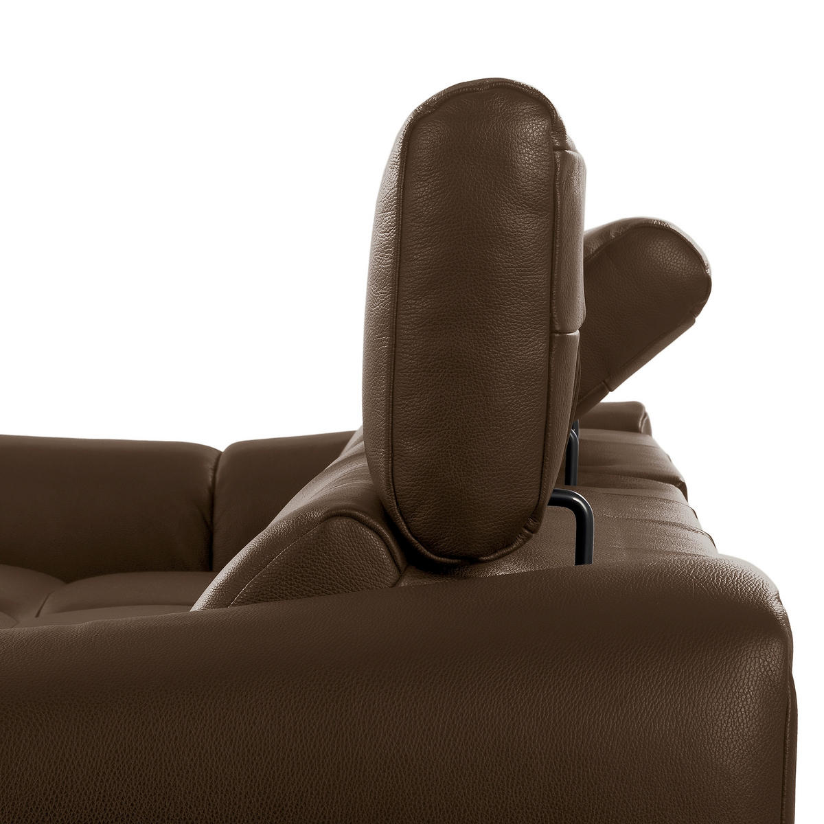 ECKSOFA AVEIRO Braun Echtleder Bettkasten, Kopfteilverstellung, Sitzvorzug  - Schwarz/Braun, Design, Leder/Kunststoff (177/274cm) - Livetastic