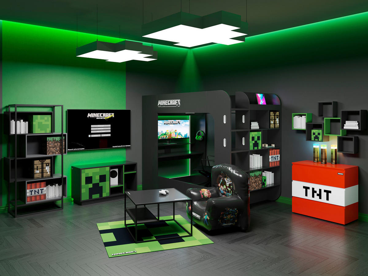 KINDERTEPPICH  - Grün, MODERN, Textil (120/120/2cm) - Minecraft