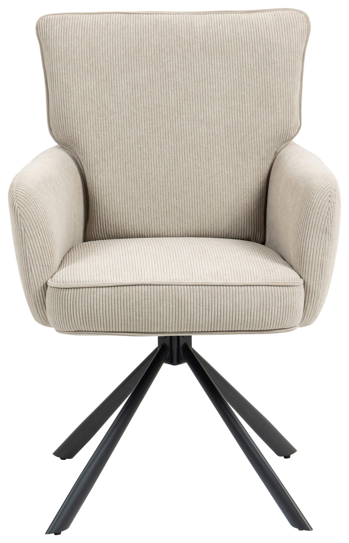 ARMLEHNSTUHL  in Eisen Cord  - Beige/Schwarz, KONVENTIONELL, Textil/Metall (60/95/67cm) - MID.YOU