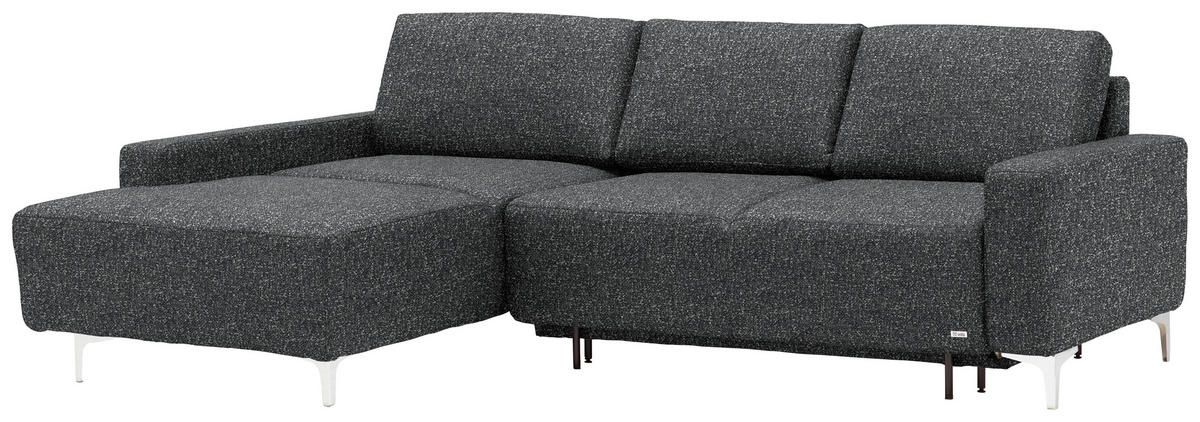 ECKSOFA  in Mikrovelours Anthrazit  160/248 cm  - Anthrazit/Alufarben, Design, Textil/Metall (160/248cm) - Sedda