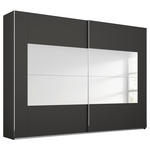 SCHWEBETÜRENSCHRANK  in Graphitfarben  - Chromfarben/Graphitfarben, Design, Holzwerkstoff/Metall (316/236/68cm) - Xora