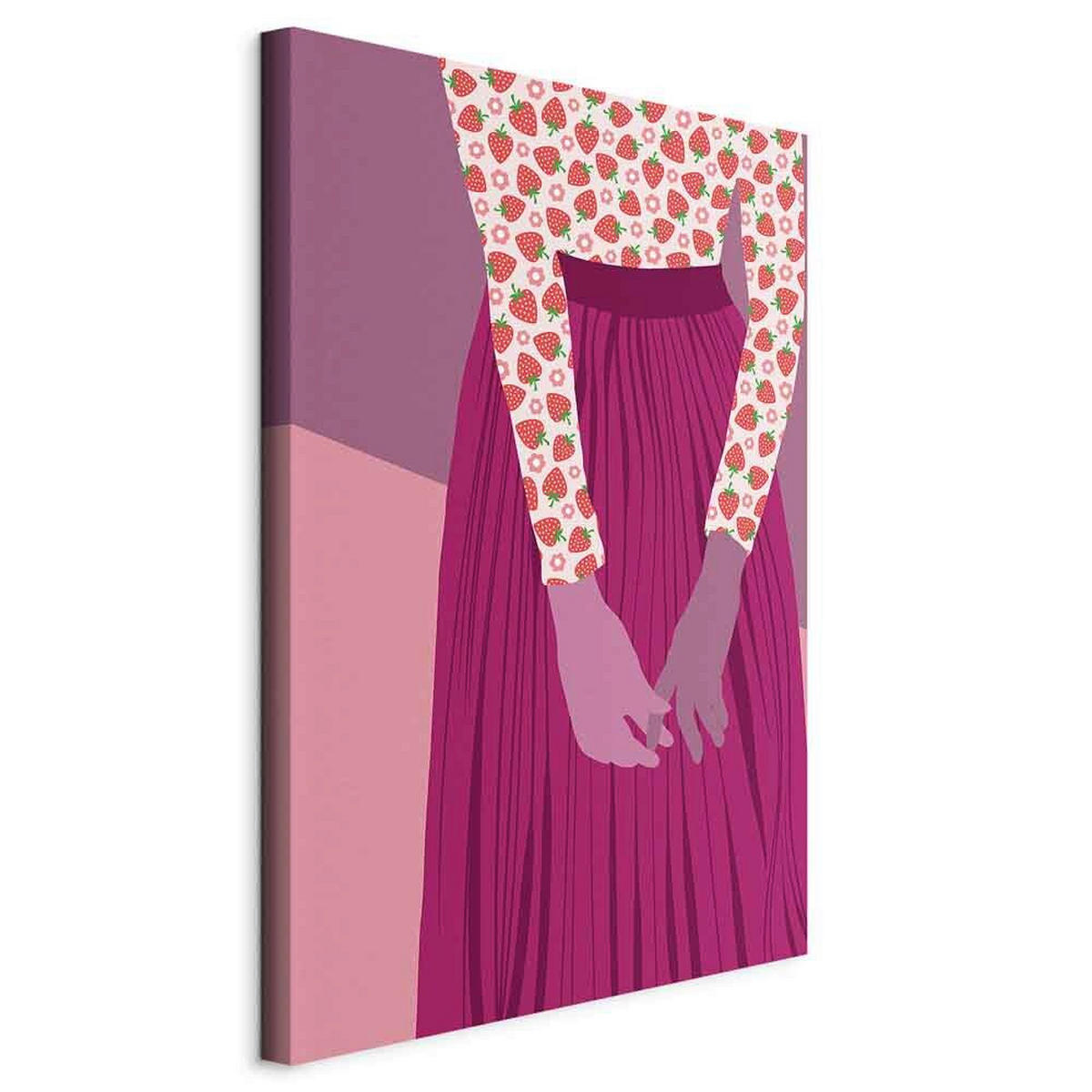 CANVASTAVLA 80/120/1.2 cm  - magenta/pink, Basics, trä/textil (80/120/1.2cm) - artgeist