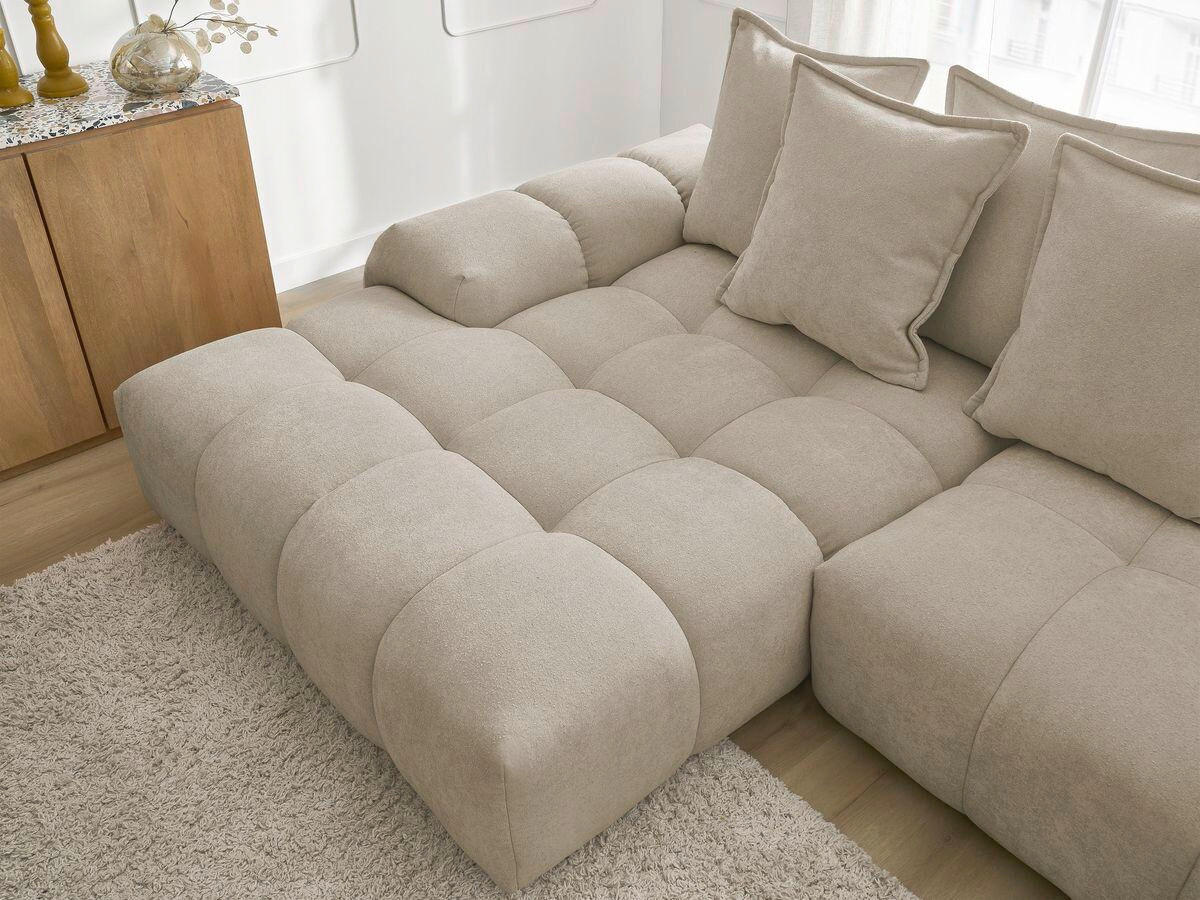 ECKSCHLAFSOFA EVEREST  mit Rücken echt, Armteil links, Armteil rechts Struktur Taupe  - Taupe/Schwarz, MODERN, Kunststoff/Textil (180/318cm) - Livetastic