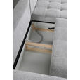 ECKSOFA in Chenille Hellgrau  - Hellgrau/Schwarz, KONVENTIONELL, Holz/Textil (266/180cm) - Carryhome