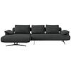 ECKSOFA  in Chenille Anthrazit  168/334 cm  - Anthrazit/Schwarz, Design, Textil/Metall (168/334cm) - Dieter Knoll