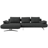 ECKSOFA  in Chenille Anthrazit  168/334 cm  - Anthrazit/Schwarz, Design, Textil/Metall (168/334cm) - Dieter Knoll