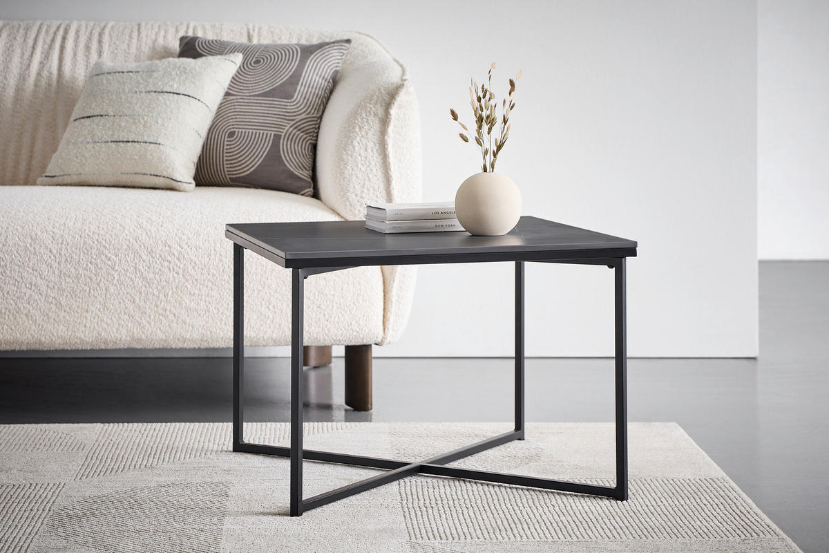 KONFERENČNÍ STOLEK, černá, kov, keramika, 60/43/60 cm - černá, Design, kov/keramika (60/43/60cm) - Livetastic