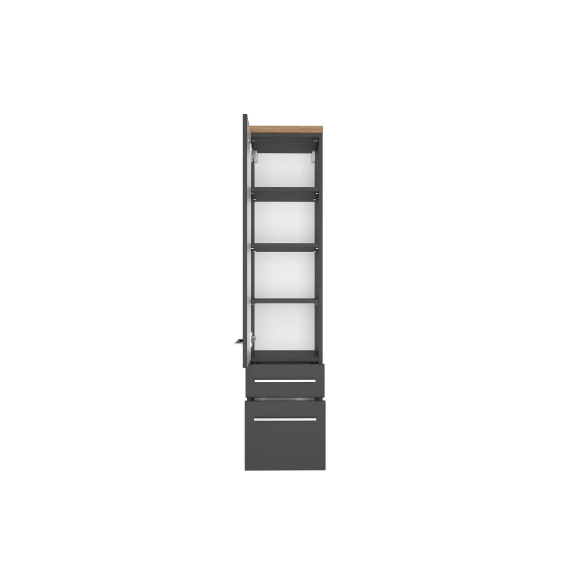 MIDISCHRANK 30/130/35 cm  - Alufarben/Grau, KONVENTIONELL, Holzwerkstoff/Metall (30/130/35cm) - Xora