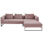 ECKSOFA  in Feincord Altrosa  284/178 cm  - Schwarz/Altrosa, KONVENTIONELL, Textil/Metall (284/178cm) - Hom`in
