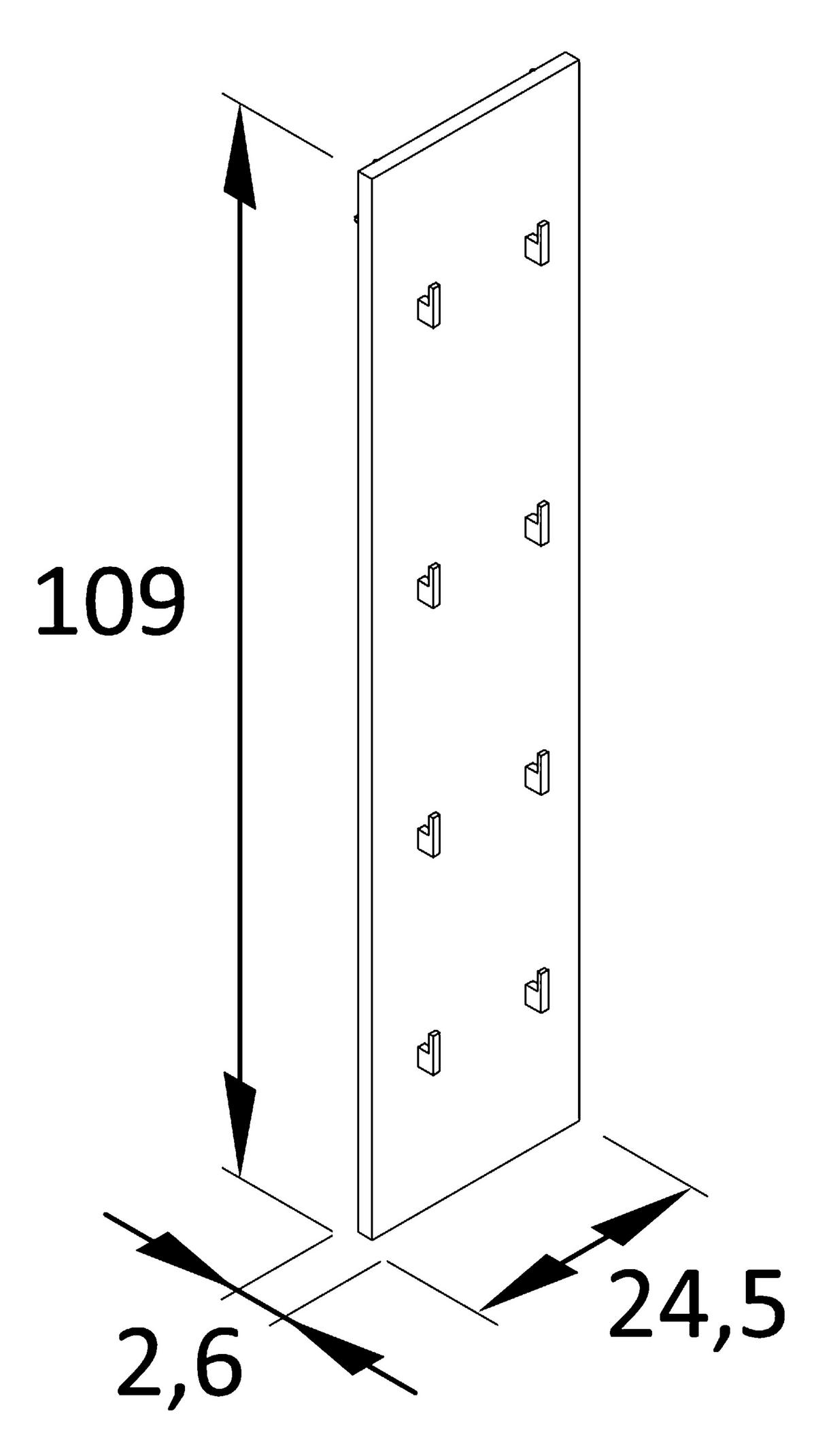 AKUSTIKPANEEL Nachbildung Katta 24,5/109/2,6 cm  - Eichefarben/Schwarz, MODERN, Holzwerkstoff (24,5/109/2,6cm) - Stylife