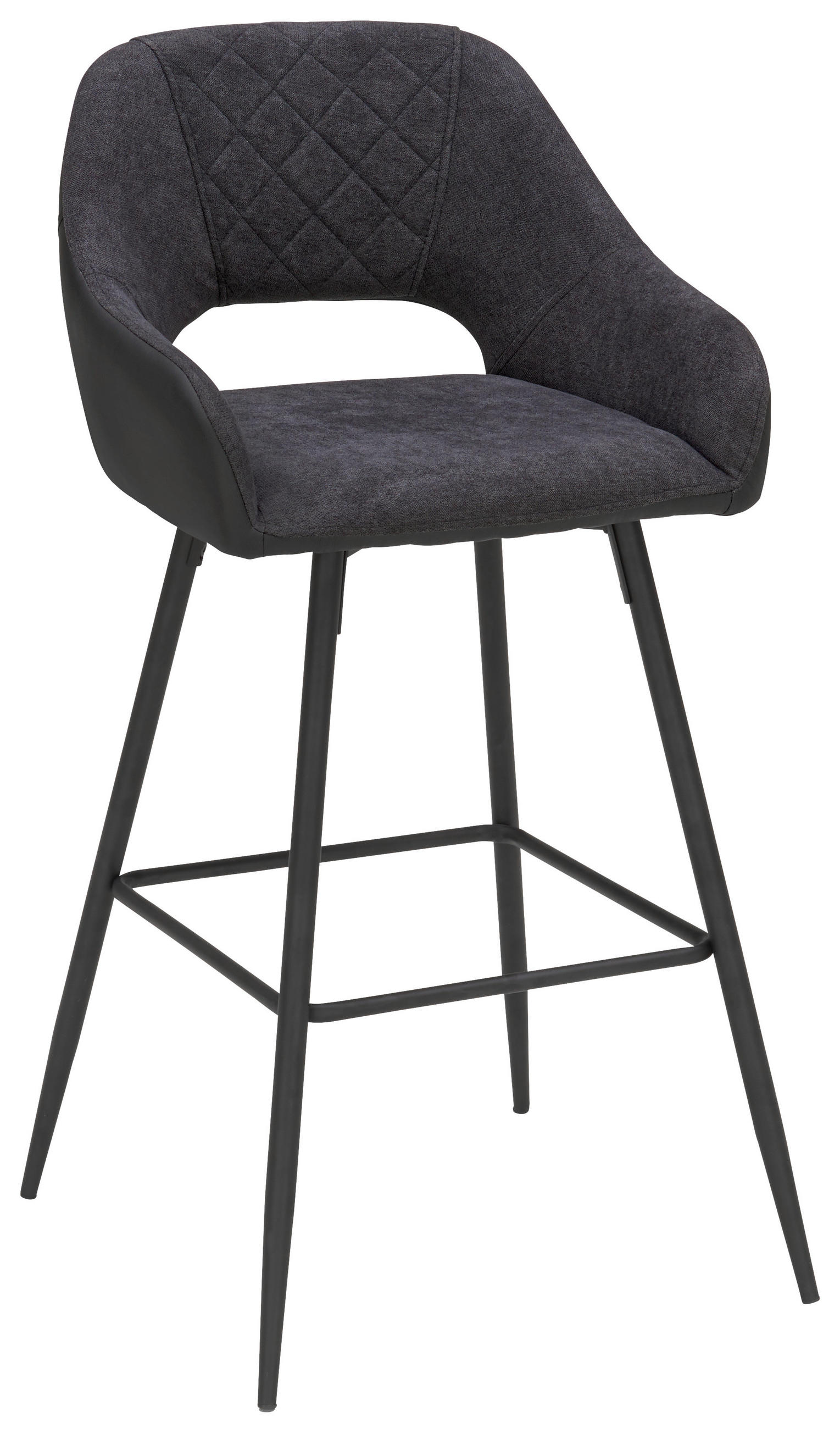 BAROVÁ ŽIDLE, antracitová, černá - černá/antracitová, Design, kov/textil (53/103/56cm) - Carryhome
