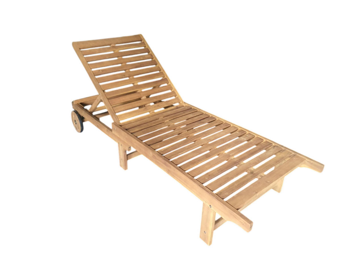 GARTENLIEGE 186/32/70 cm  - Grau/Akaziefarben, Basics, Holz/Textil (186/32/70cm) - Ambia Garden