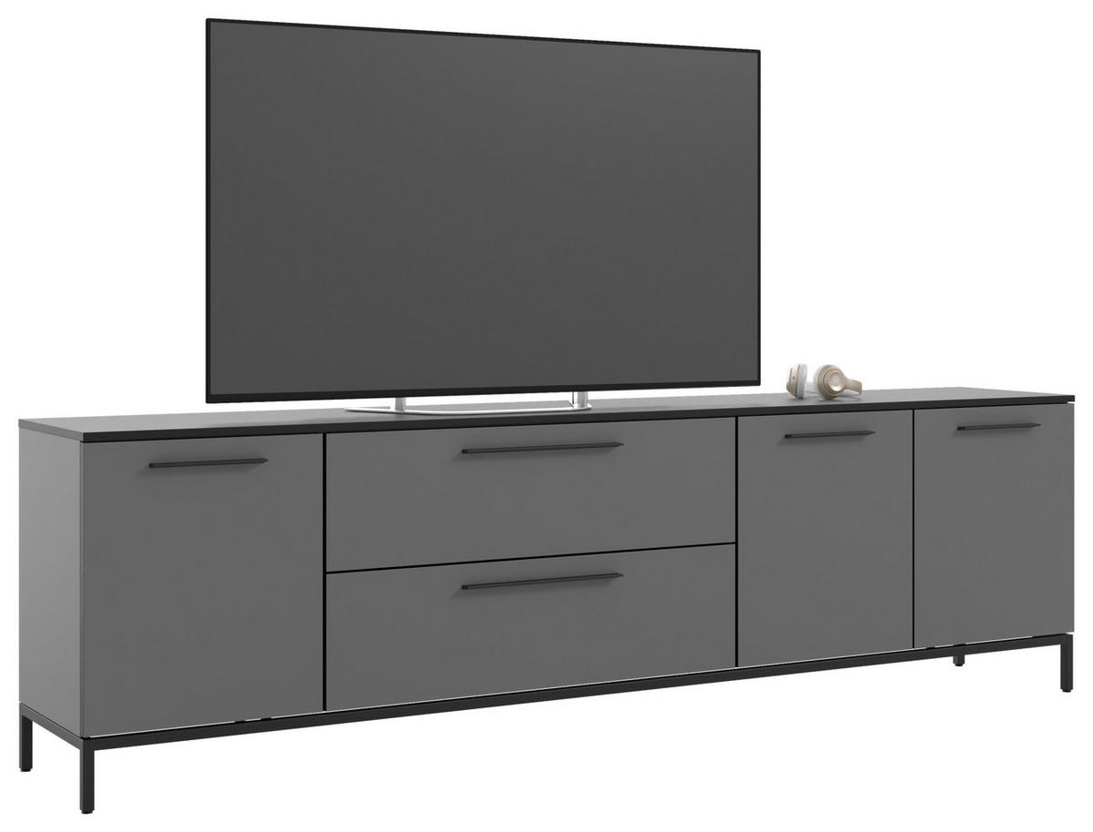 LOWBOARD Soul  in 225/66/40 cm  - Dunkelgrau/Schwarz, MODERN, Holzwerkstoff/Metall (225/66/40cm)