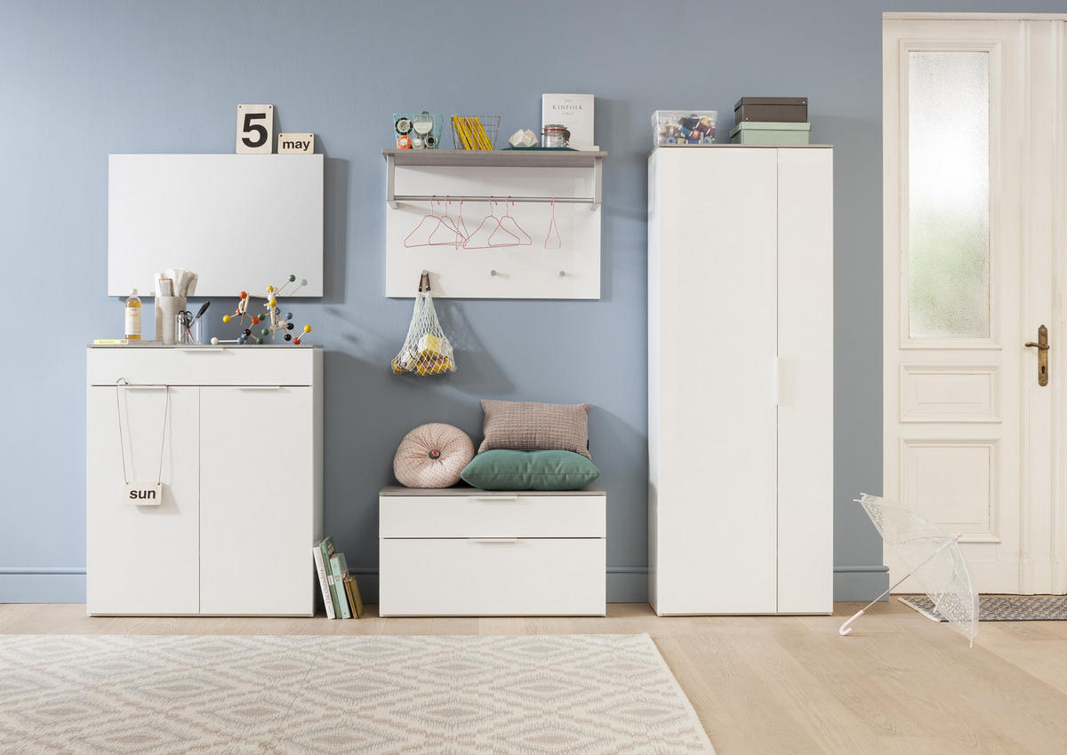 ELŐSZOBAPAD 90/50/35 cm  - világosszürke/fehér, Design, fém (90/50/35cm) - Carryhome