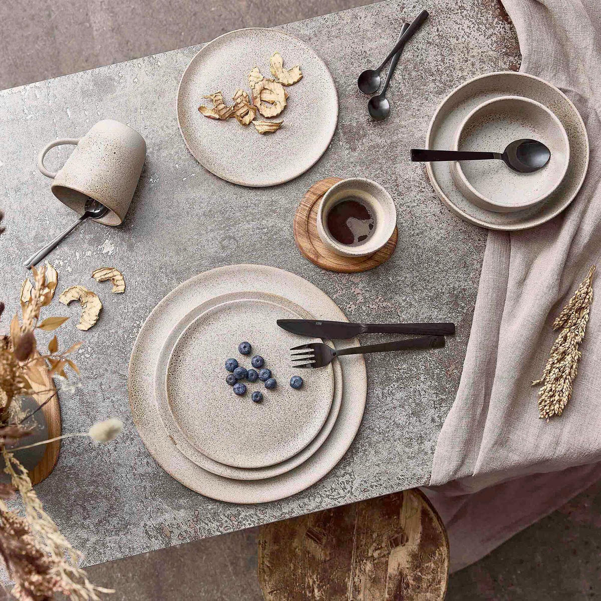 SPEISETELLERSET RAW 6-teilig  - Beige, Basics, Keramik (23cm) - Aida