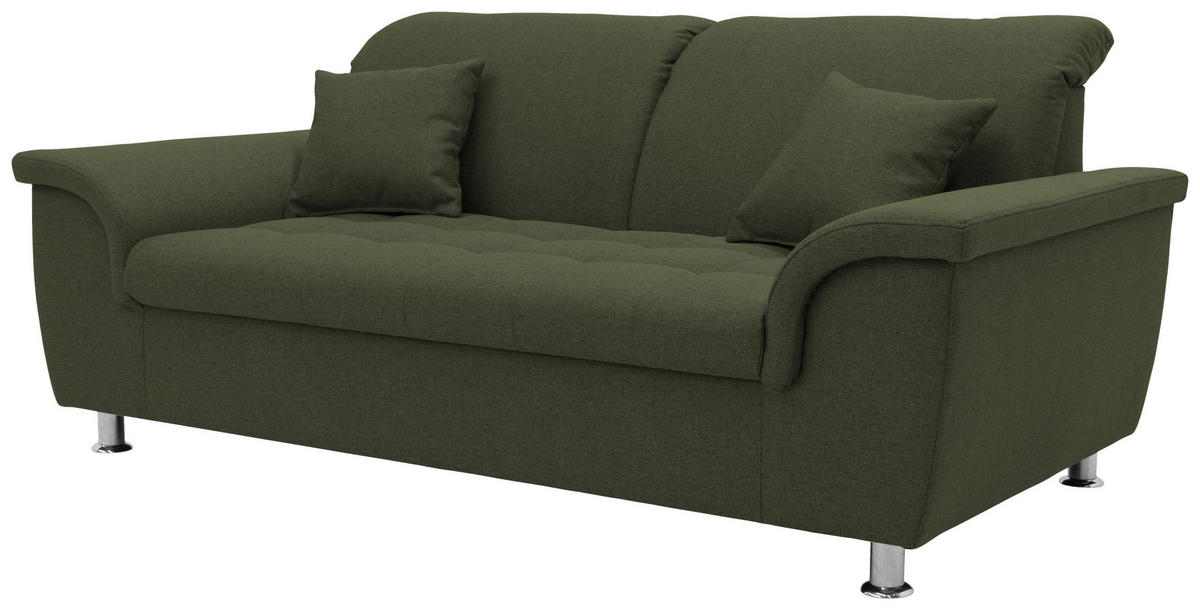 2-SITZER-SOFA in Webstoff Grün  - Chromfarben/Grün, KONVENTIONELL, Textil/Metall (190/81/97cm) - MID.YOU
